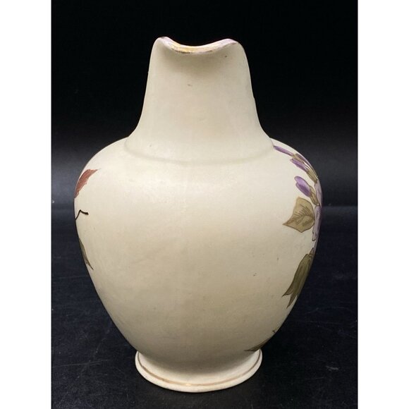 Royal Worcester 5 1/2" Flat Back Pitcher Purple Violet Flowers #1094 Antique - Picture 6 of 13